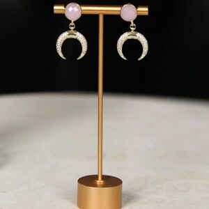 Rose Quartz and crystal crusted horn